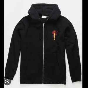 Obey black zip up hoodie